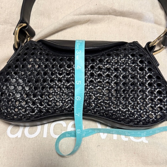 Dolce Vita Handbags - Dolce Vita Black Woven Shoulder Bag with Top Handle